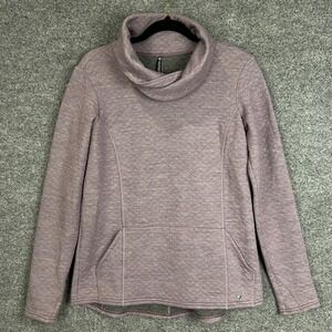 Kuhl Womens Pullover Sweater Turtle Neck Quilted Mauve Size Medium